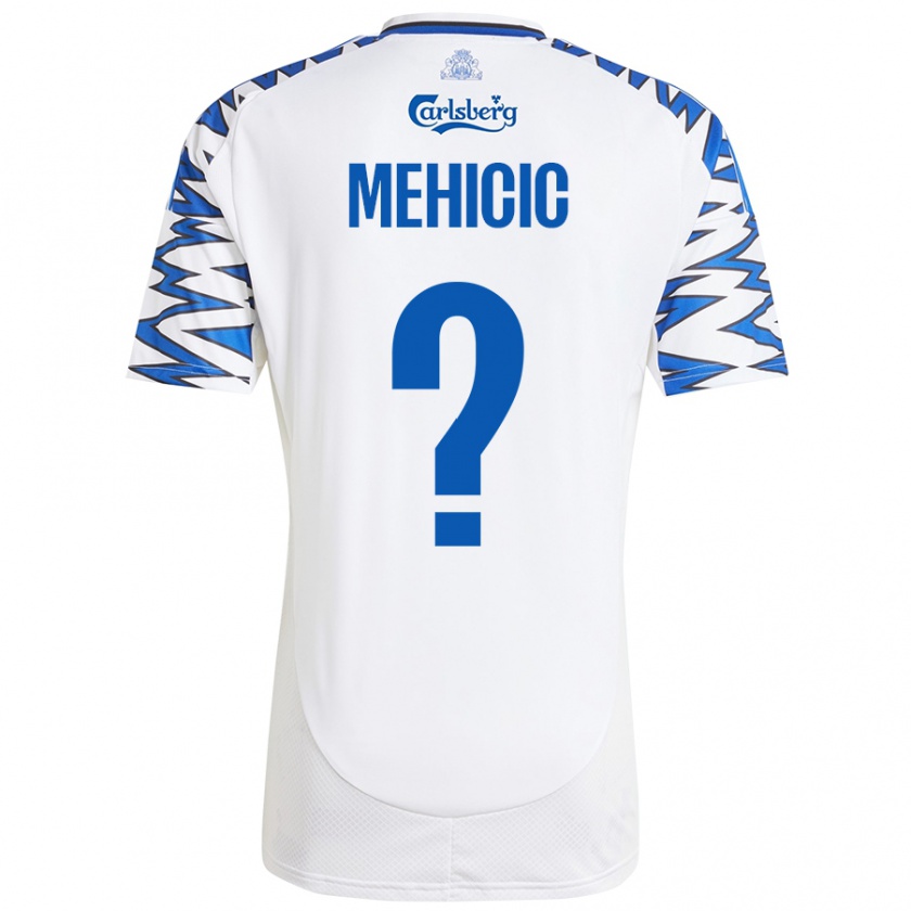 Kandiny Gyermek Elvin Mehicic #0 Fehér Ég Kék Hazai Jersey 2024/25 Mez Póló Ing