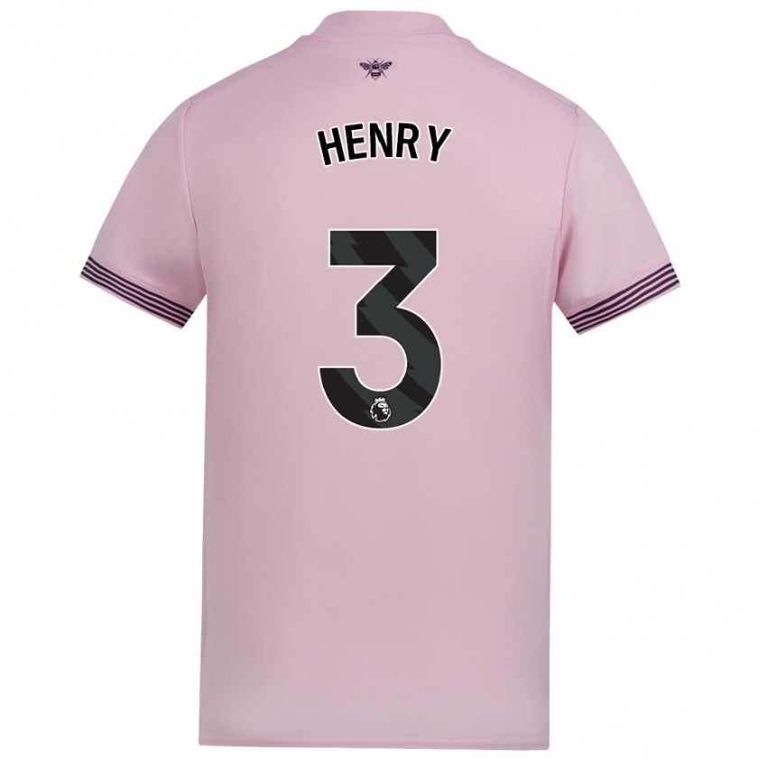 Kandiny Gyermek Rico Henry #3 Rózsaszín Idegenbeli Jersey 2024/25 Mez Póló Ing