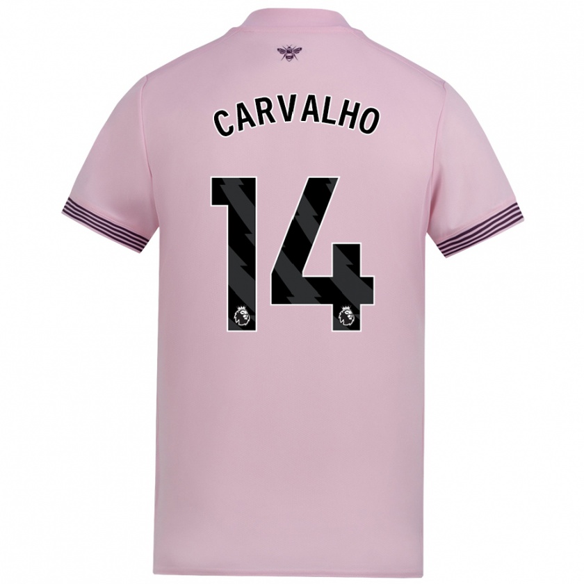 Kandiny Gyermek Fábio Carvalho #14 Rózsaszín Idegenbeli Jersey 2024/25 Mez Póló Ing