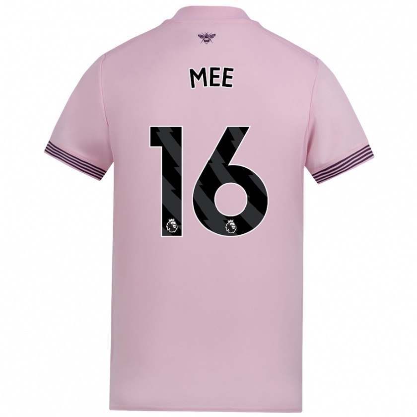 Kandiny Gyermek Ben Mee #16 Rózsaszín Idegenbeli Jersey 2024/25 Mez Póló Ing