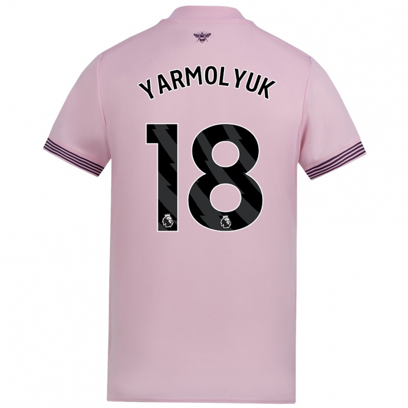 Kandiny Gyermek Yegor Yarmolyuk #18 Rózsaszín Idegenbeli Jersey 2024/25 Mez Póló Ing