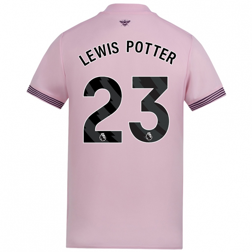 Kandiny Gyermek Keane Lewis-Potter #23 Rózsaszín Idegenbeli Jersey 2024/25 Mez Póló Ing