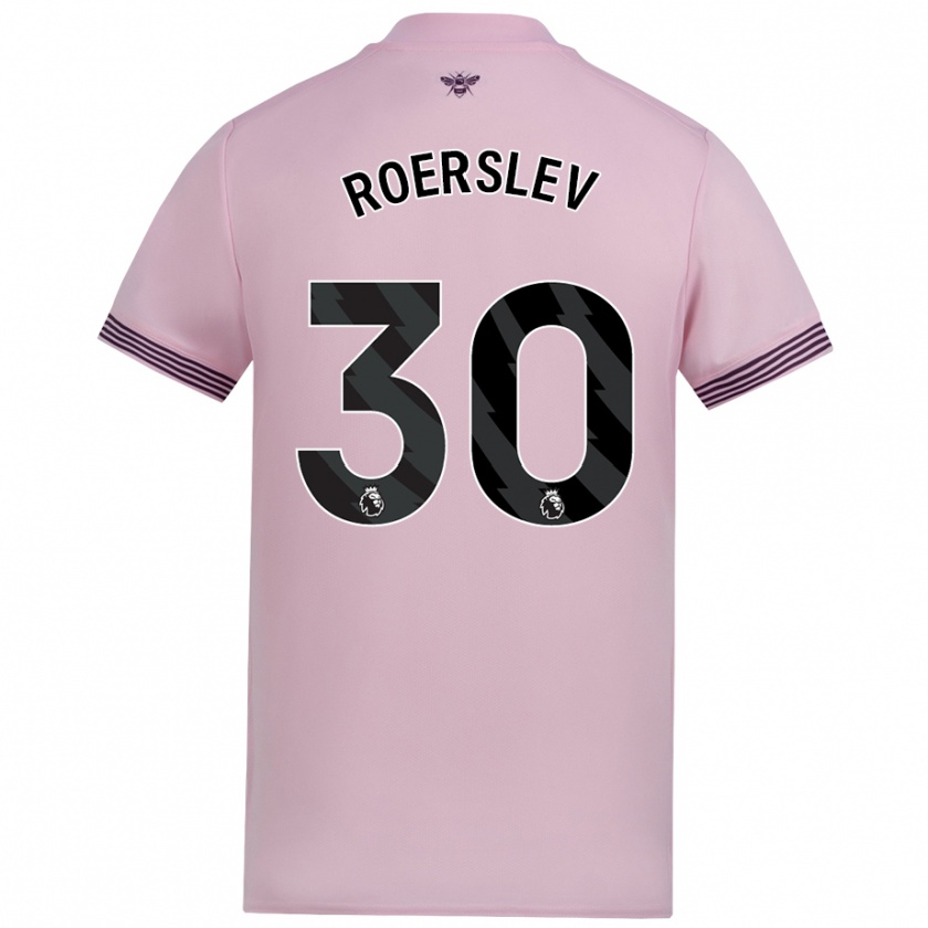 Kandiny Gyermek Mads Roerslev #30 Rózsaszín Idegenbeli Jersey 2024/25 Mez Póló Ing