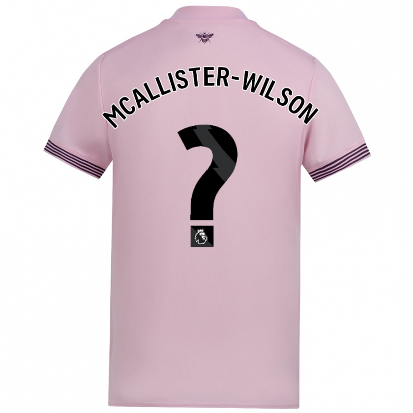 Kandiny Gyermek Zack Mcallister-Wilson #0 Rózsaszín Idegenbeli Jersey 2024/25 Mez Póló Ing