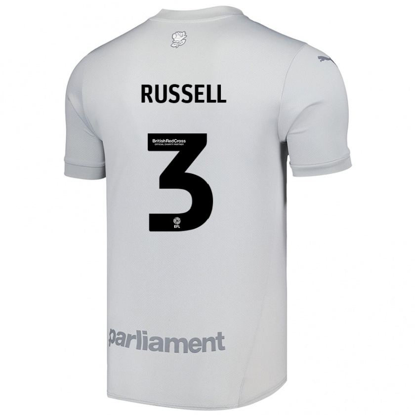 Kandiny Gyermek Jon Russell #3 Ezüstszürke Idegenbeli Jersey 2024/25 Mez Póló Ing