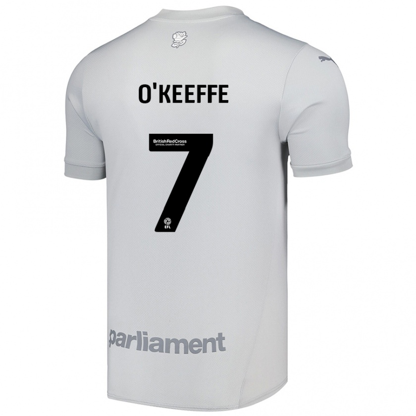 Kandiny Gyermek Corey O'keeffe #7 Ezüstszürke Idegenbeli Jersey 2024/25 Mez Póló Ing