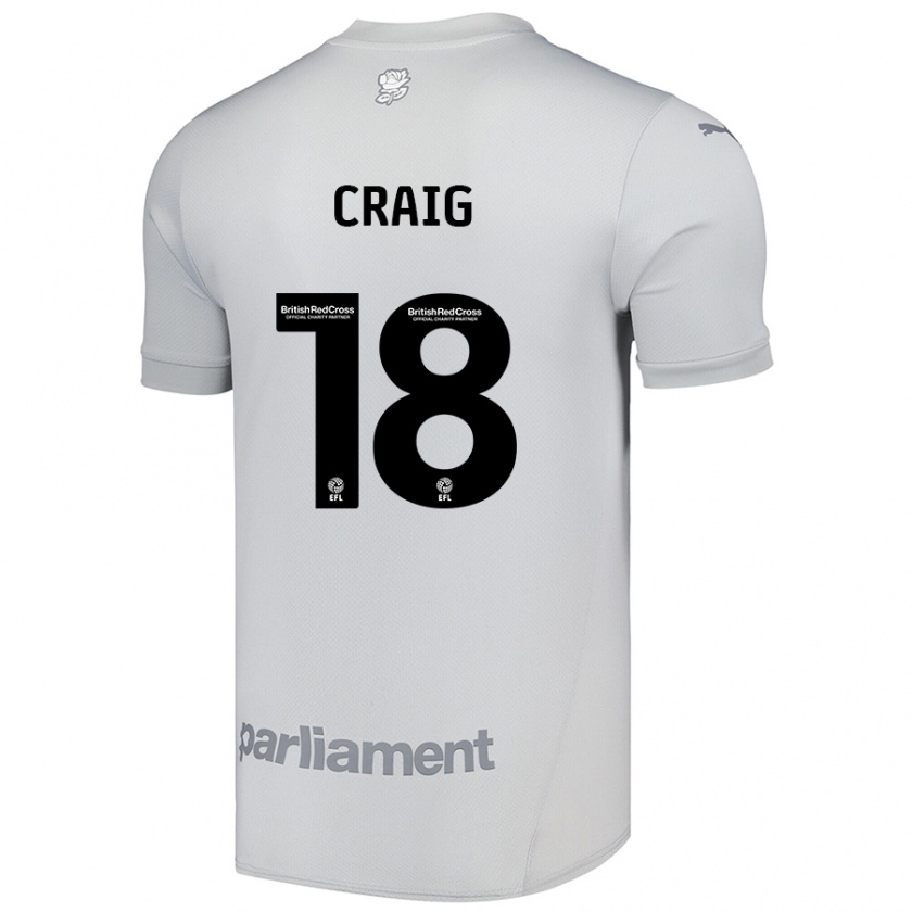 Kandiny Gyermek Matthew Craig #18 Ezüstszürke Idegenbeli Jersey 2024/25 Mez Póló Ing