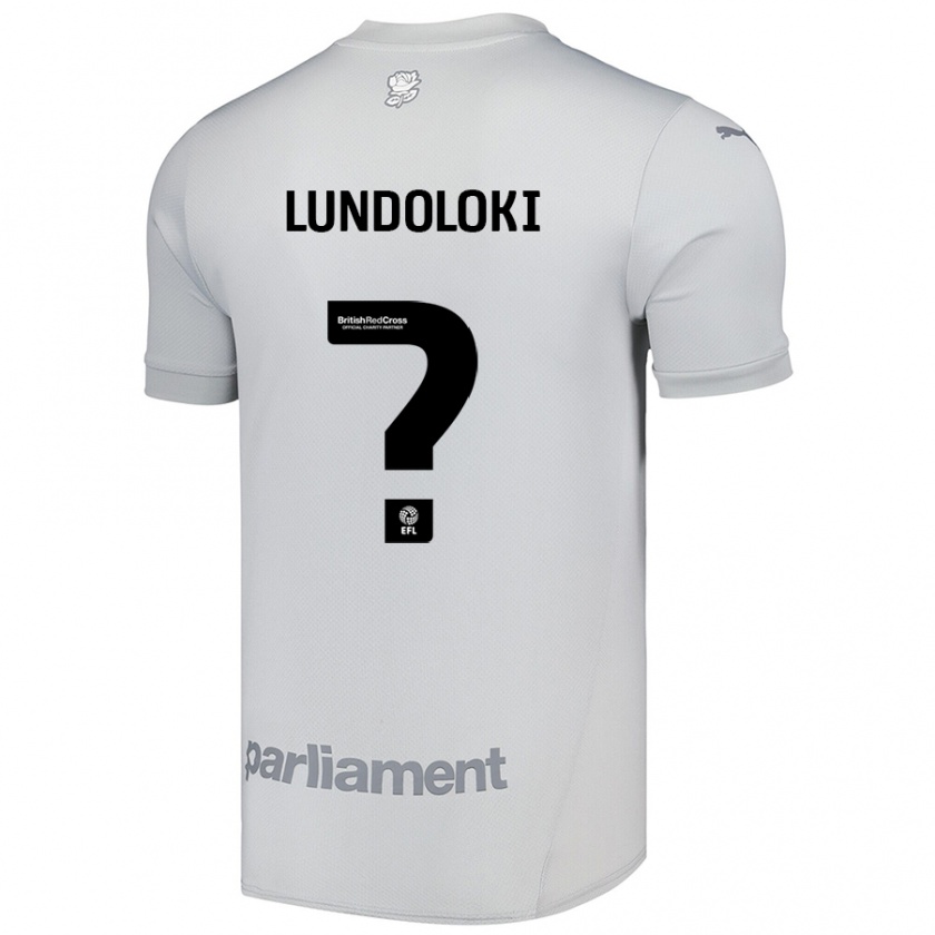 Kandiny Gyermek Geoffrey Lundoloki #0 Ezüstszürke Idegenbeli Jersey 2024/25 Mez Póló Ing