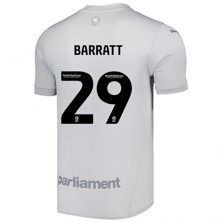 Kandiny Gyermek Connor Barratt #29 Ezüstszürke Idegenbeli Jersey 2024/25 Mez Póló Ing