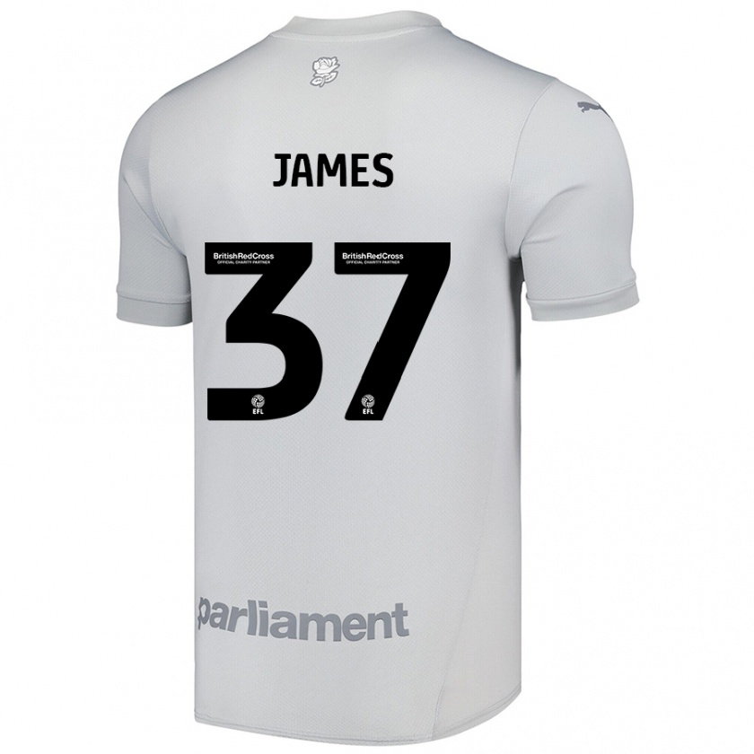 Kandiny Gyermek Nathan James #37 Ezüstszürke Idegenbeli Jersey 2024/25 Mez Póló Ing