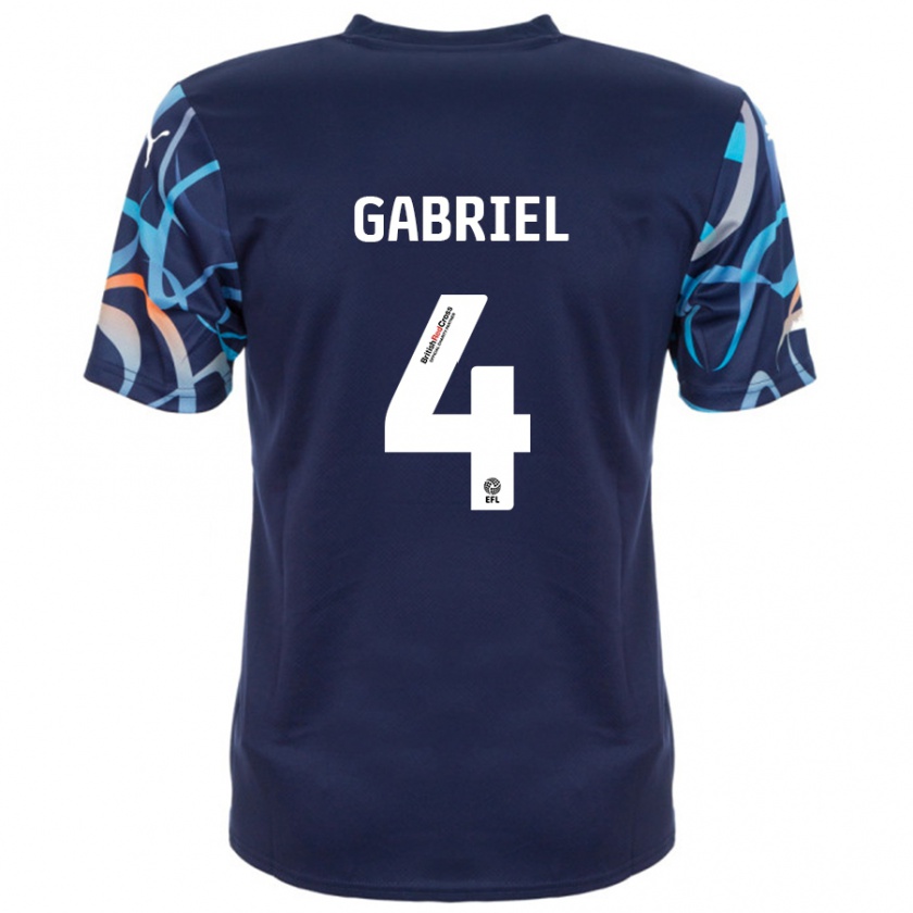 Kandiny Gyermek Jordan Lawrence-Gabriel #4 Sötétkék Idegenbeli Jersey 2024/25 Mez Póló Ing