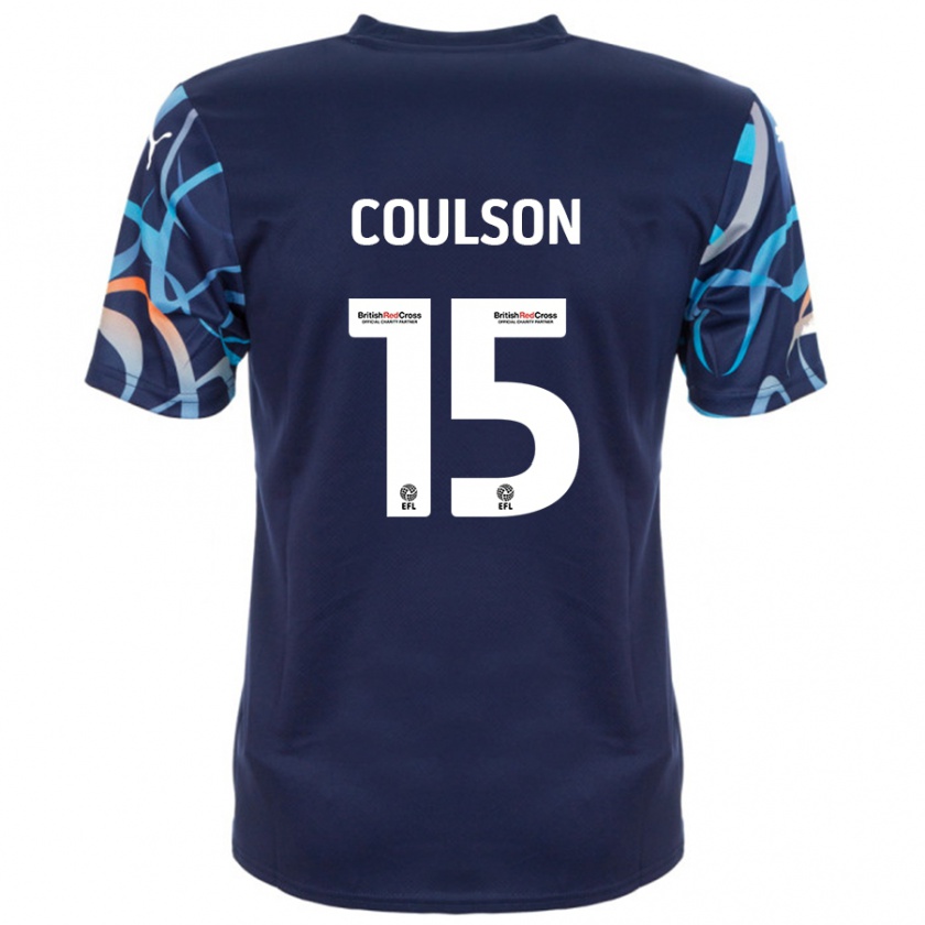 Kandiny Gyermek Hayden Coulson #15 Sötétkék Idegenbeli Jersey 2024/25 Mez Póló Ing