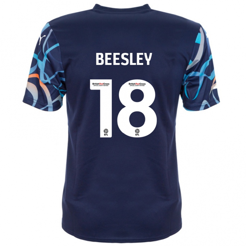 Kandiny Gyermek Jake Beesley #18 Sötétkék Idegenbeli Jersey 2024/25 Mez Póló Ing