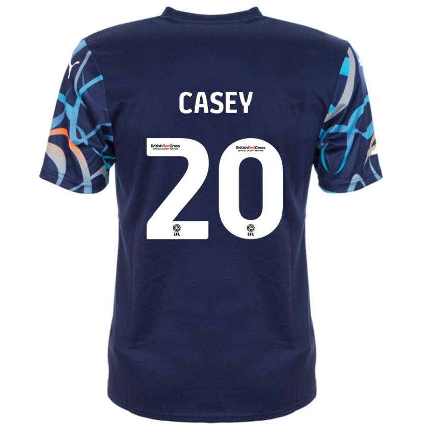 Kandiny Gyermek Oliver Casey #20 Sötétkék Idegenbeli Jersey 2024/25 Mez Póló Ing