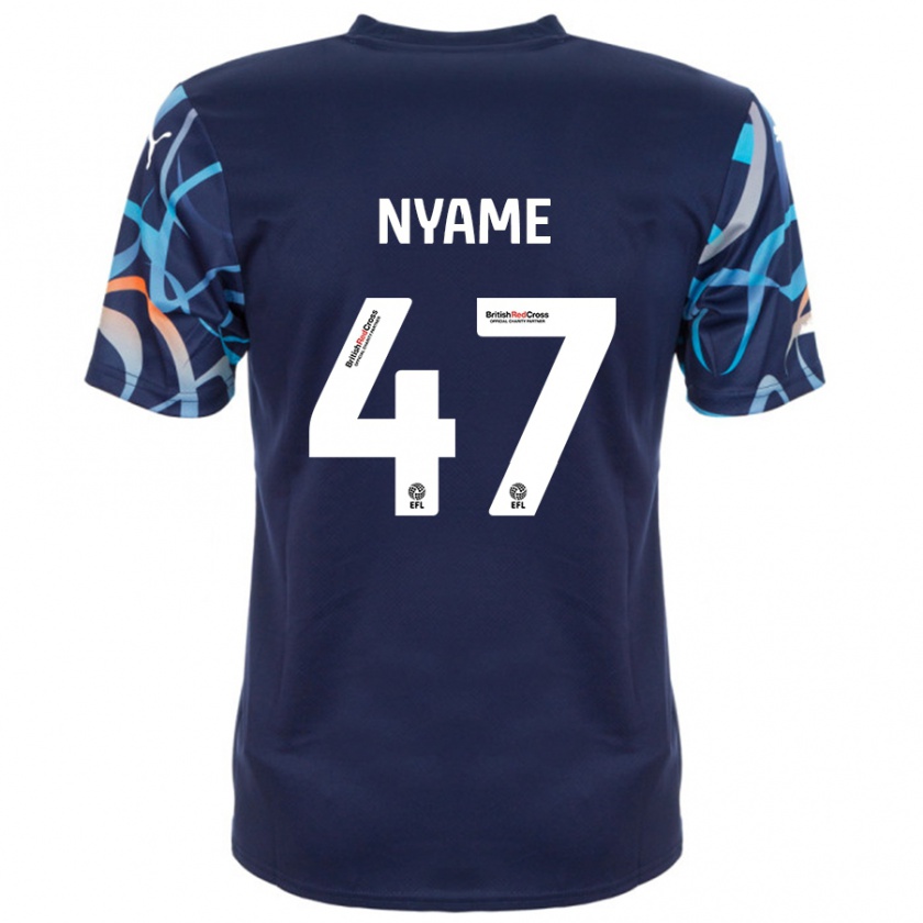 Kandiny Gyermek Josh Nyame #47 Sötétkék Idegenbeli Jersey 2024/25 Mez Póló Ing