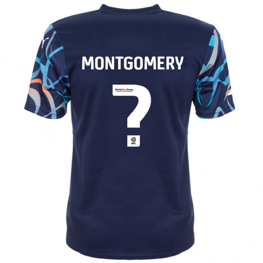 Kandiny Gyermek Aleysha Montgomery #0 Sötétkék Idegenbeli Jersey 2024/25 Mez Póló Ing