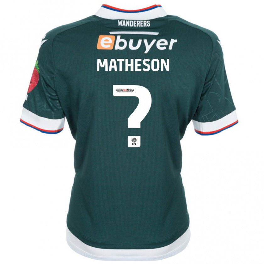 Kandiny Gyermek Luke Matheson #0 Sötétzöld Idegenbeli Jersey 2024/25 Mez Póló Ing