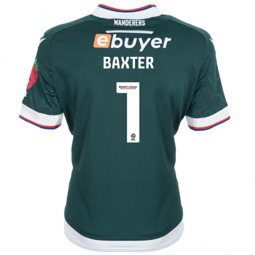 Kandiny Gyermek Nathan Baxter #1 Sötétzöld Idegenbeli Jersey 2024/25 Mez Póló Ing