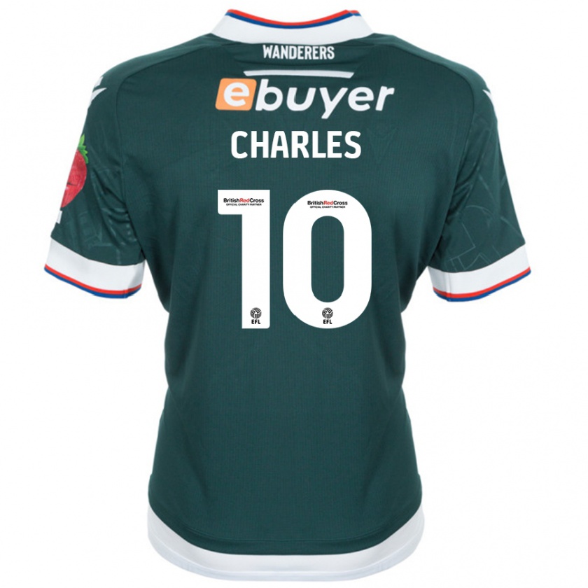 Kandiny Gyermek Dion Charles #10 Sötétzöld Idegenbeli Jersey 2024/25 Mez Póló Ing