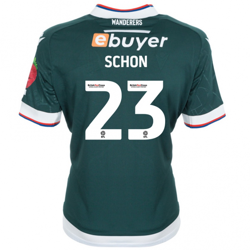 Kandiny Gyermek Szabolcs Schön #23 Sötétzöld Idegenbeli Jersey 2024/25 Mez Póló Ing