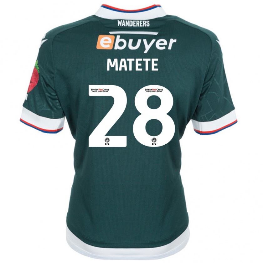 Kandiny Gyermek Jay Matete #28 Sötétzöld Idegenbeli Jersey 2024/25 Mez Póló Ing