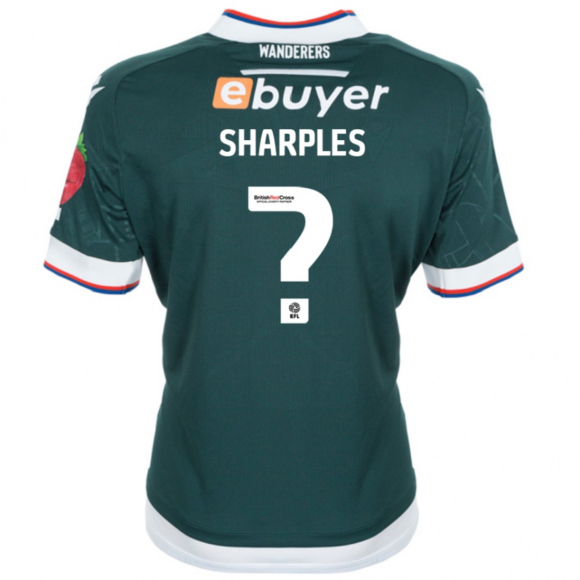 Kandiny Gyermek Sonny Sharples #0 Sötétzöld Idegenbeli Jersey 2024/25 Mez Póló Ing