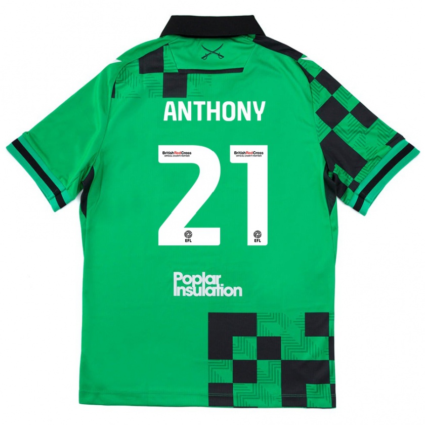 Kandiny Gyermek Micah Anthony #21 Zöld Fekete Idegenbeli Jersey 2024/25 Mez Póló Ing