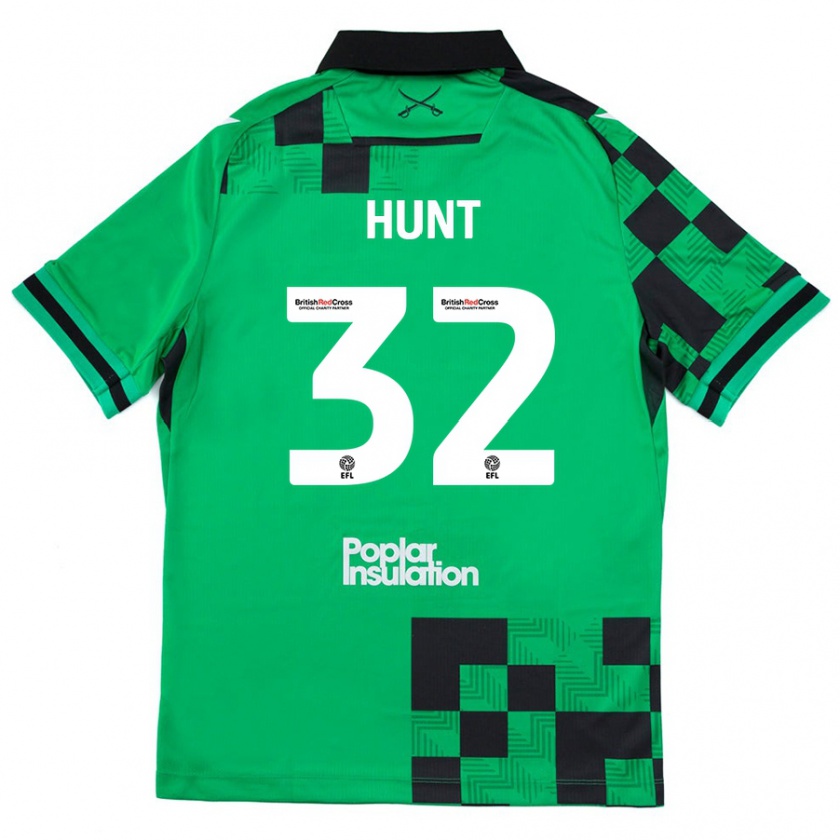 Kandiny Gyermek Jack Hunt #32 Zöld Fekete Idegenbeli Jersey 2024/25 Mez Póló Ing