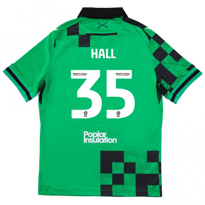 Kandiny Gyermek Matt Hall #35 Zöld Fekete Idegenbeli Jersey 2024/25 Mez Póló Ing