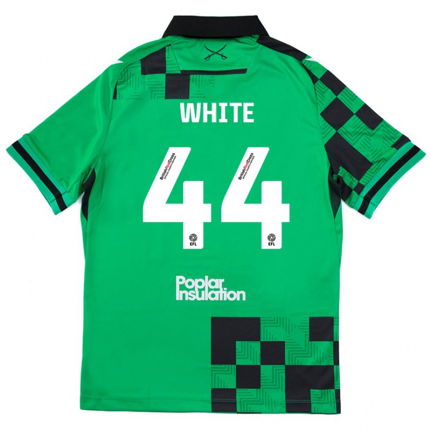 Kandiny Gyermek Charlie White #44 Zöld Fekete Idegenbeli Jersey 2024/25 Mez Póló Ing