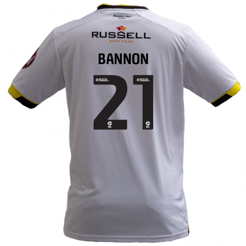 Kandiny Gyermek Alex Bannon #21 Fehér Idegenbeli Jersey 2024/25 Mez Póló Ing