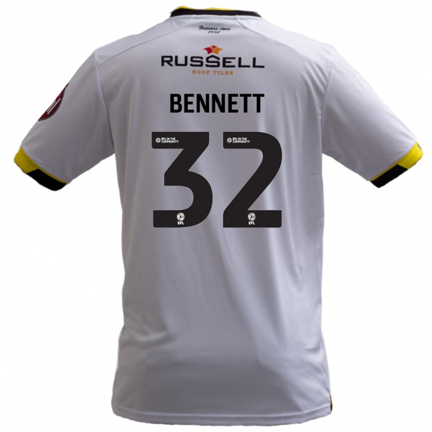 Kandiny Gyermek Mason Bennett #32 Fehér Idegenbeli Jersey 2024/25 Mez Póló Ing