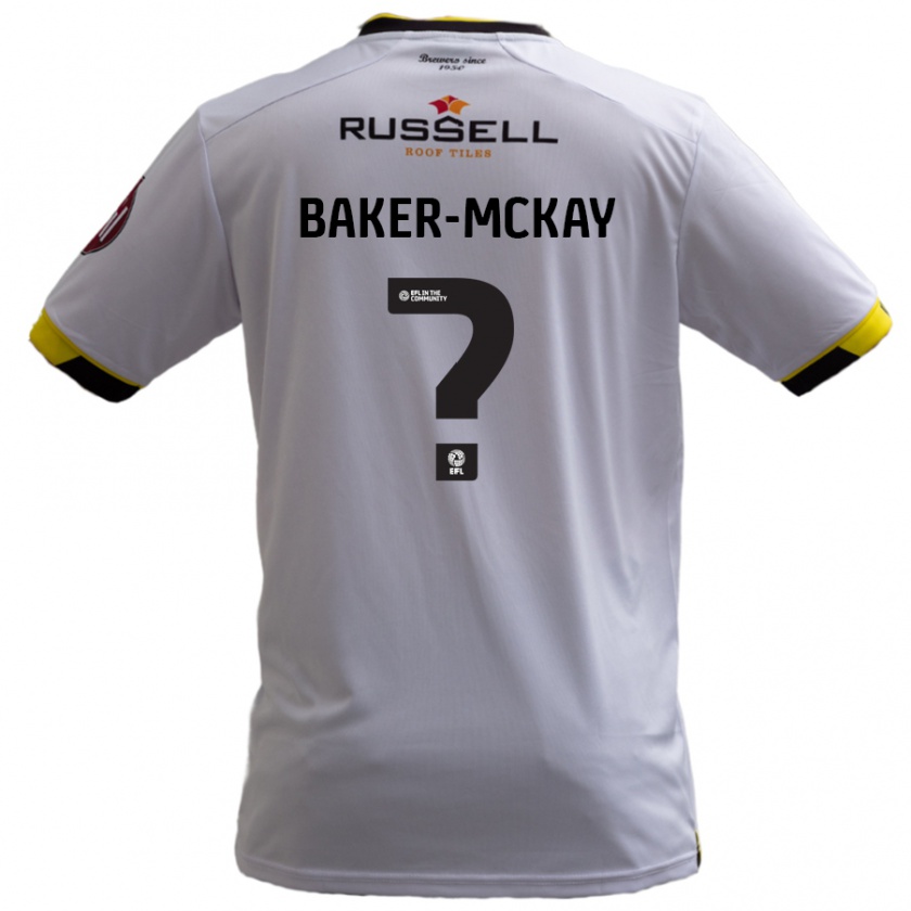 Kandiny Gyermek Kiyan Baker-Mckay #0 Fehér Idegenbeli Jersey 2024/25 Mez Póló Ing