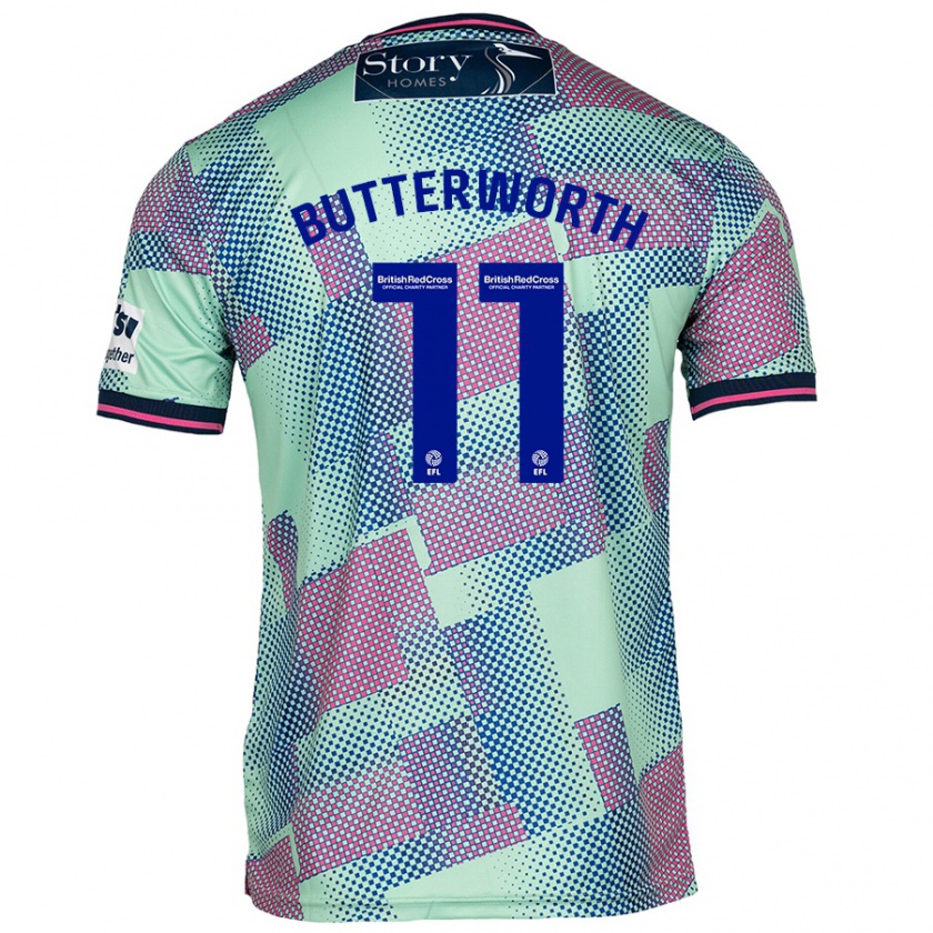 Kandiny Gyermek Daniel Butterworth #11 Zöld Idegenbeli Jersey 2024/25 Mez Póló Ing