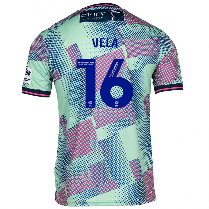 Kandiny Gyermek Josh Vela #16 Zöld Idegenbeli Jersey 2024/25 Mez Póló Ing