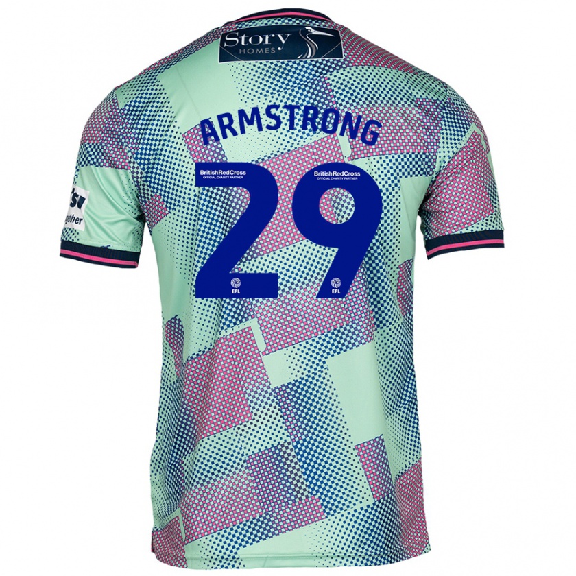 Kandiny Gyermek Luke Armstrong #29 Zöld Idegenbeli Jersey 2024/25 Mez Póló Ing