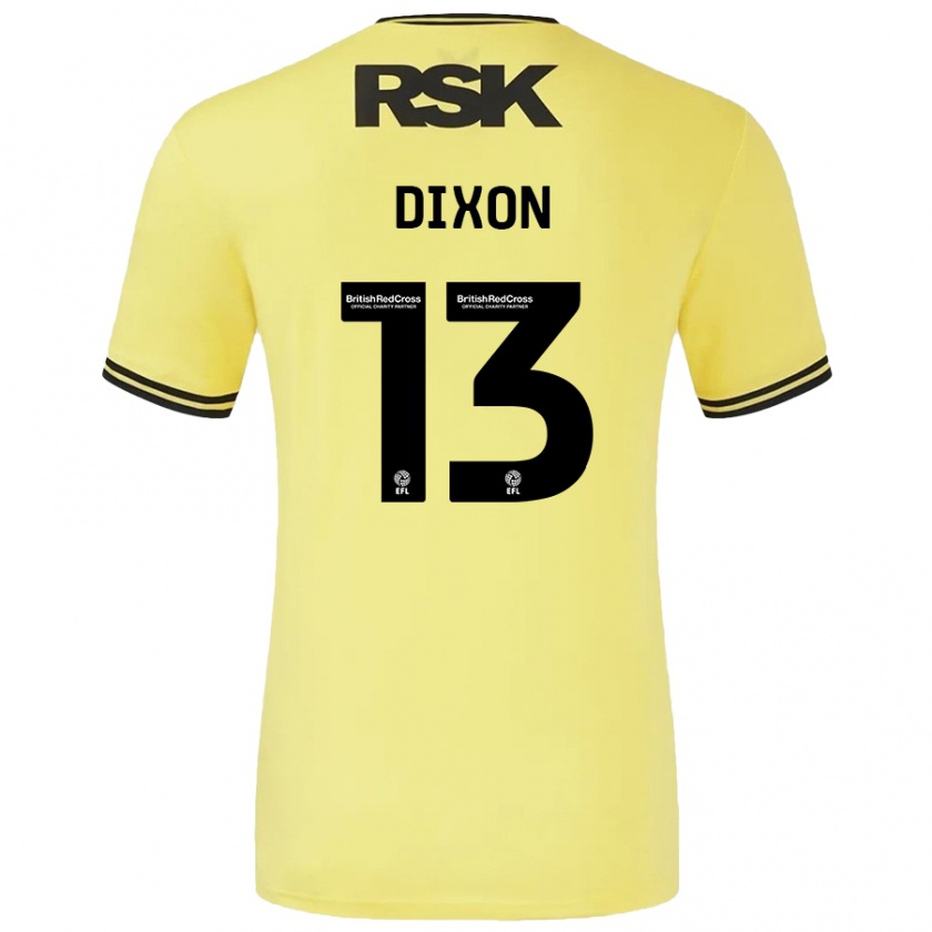 Kandiny Gyermek Kaheim Dixon #13 Sárga Fekete Idegenbeli Jersey 2024/25 Mez Póló Ing