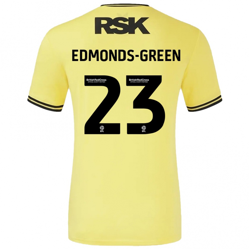 Kandiny Gyermek Rarmani Edmonds-Green #23 Sárga Fekete Idegenbeli Jersey 2024/25 Mez Póló Ing