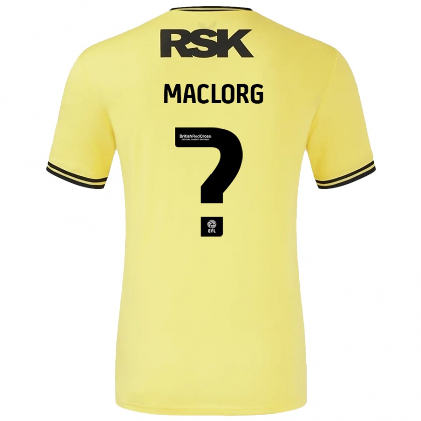 Kandiny Gyermek Lennon Maclorg #0 Sárga Fekete Idegenbeli Jersey 2024/25 Mez Póló Ing