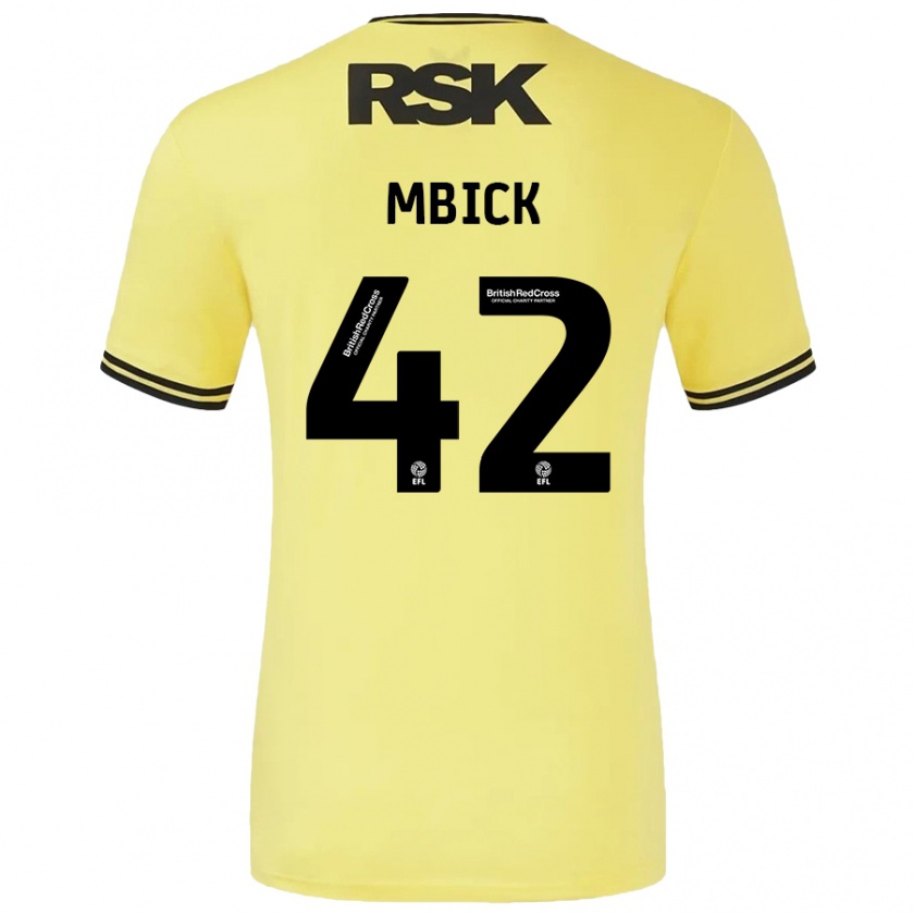 Kandiny Gyermek Micah Mbick #42 Sárga Fekete Idegenbeli Jersey 2024/25 Mez Póló Ing