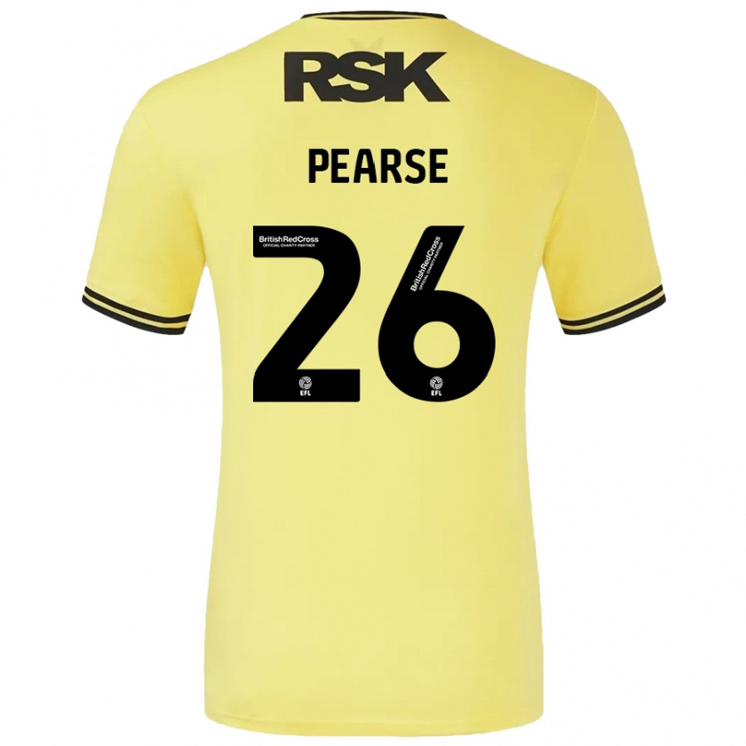 Kandiny Gyermek Gracie Pearse #26 Sárga Fekete Idegenbeli Jersey 2024/25 Mez Póló Ing