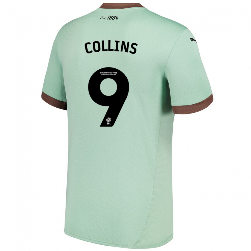 Kandiny Gyermek James Collins #9 Halványzöld Idegenbeli Jersey 2024/25 Mez Póló Ing