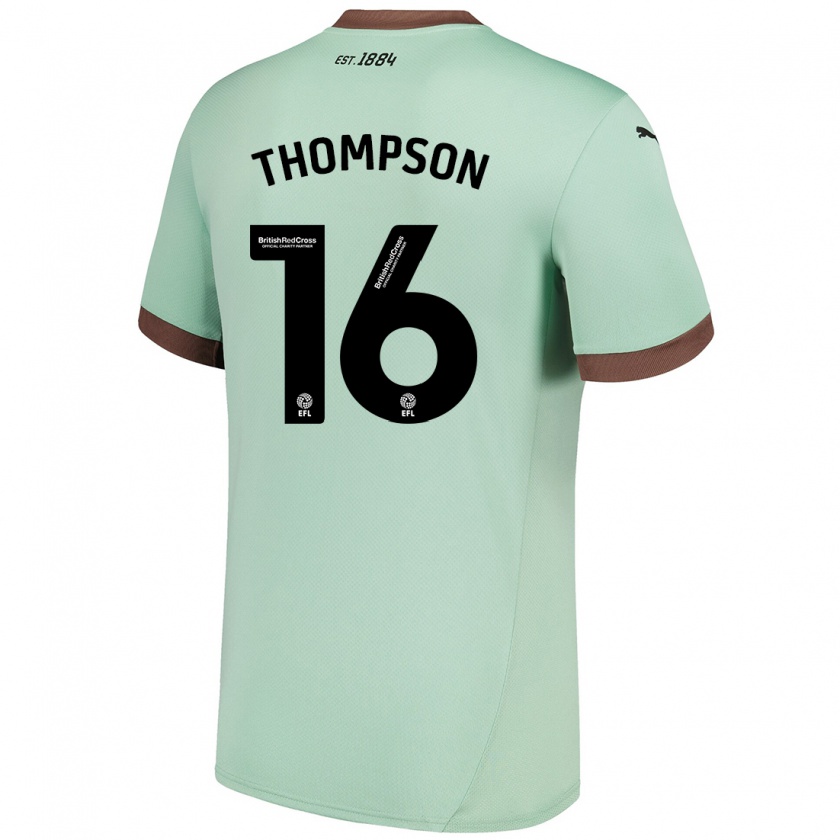 Kandiny Gyermek Liam Thompson #16 Halványzöld Idegenbeli Jersey 2024/25 Mez Póló Ing