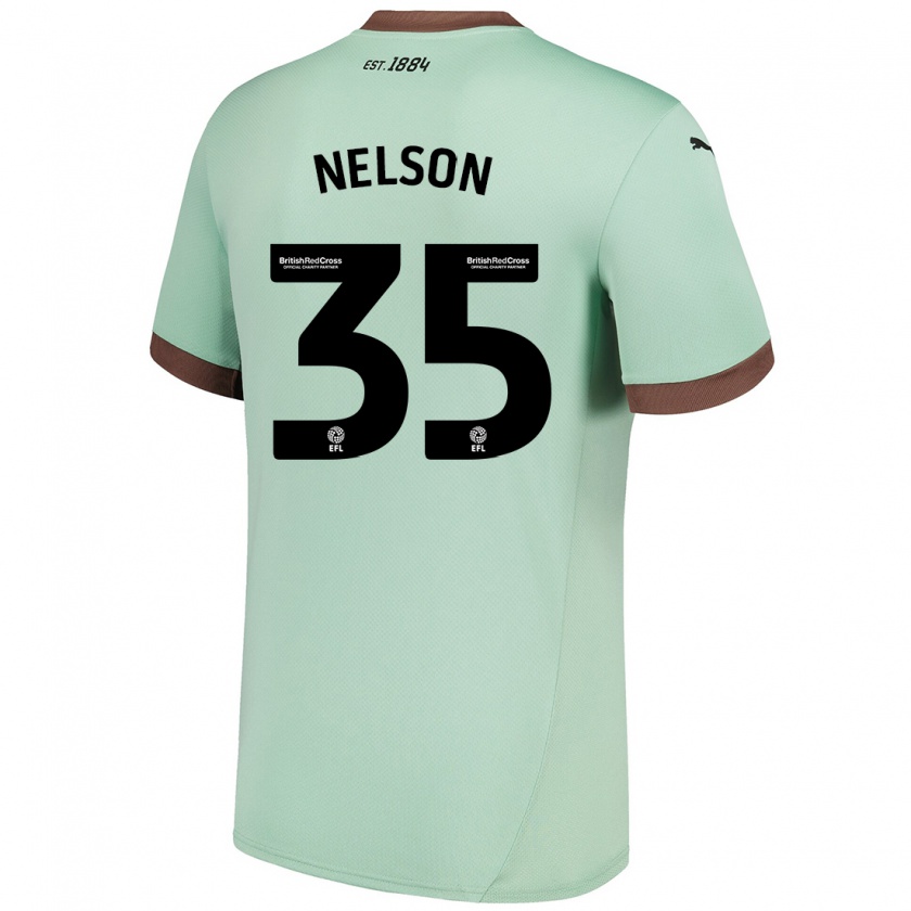 Kandiny Gyermek Curtis Nelson #35 Halványzöld Idegenbeli Jersey 2024/25 Mez Póló Ing