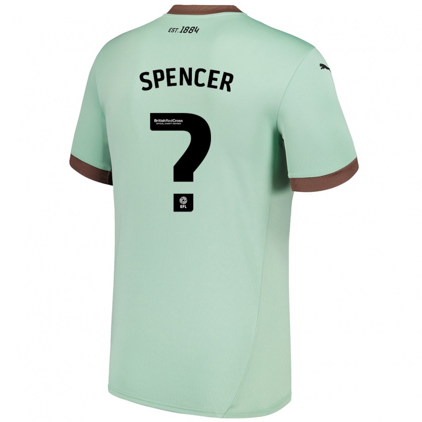 Kandiny Gyermek Morten Spencer #0 Halványzöld Idegenbeli Jersey 2024/25 Mez Póló Ing