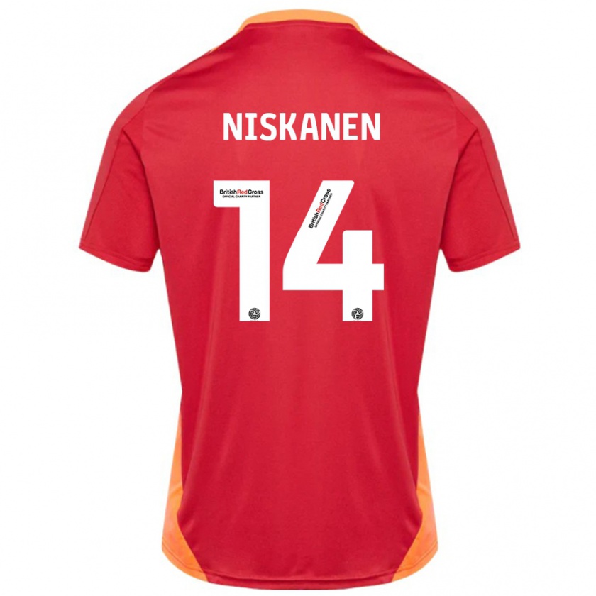 Kandiny Gyermek Ilmari Niskanen #14 Kék Törtfehér Idegenbeli Jersey 2024/25 Mez Póló Ing