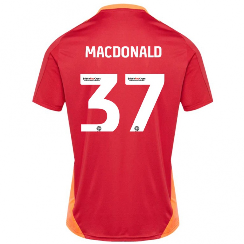 Kandiny Gyermek Shaun Macdonald #37 Kék Törtfehér Idegenbeli Jersey 2024/25 Mez Póló Ing