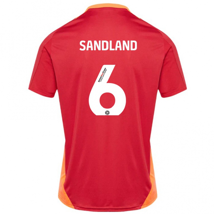 Kandiny Gyermek Jess Sandland #6 Kék Törtfehér Idegenbeli Jersey 2024/25 Mez Póló Ing