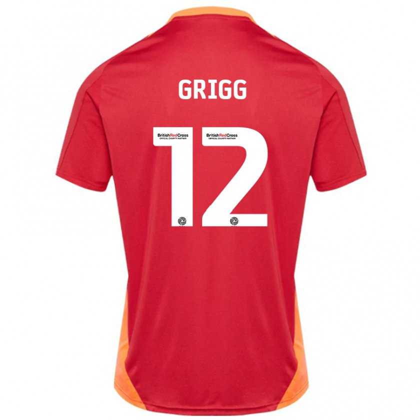 Kandiny Gyermek Katie Grigg #12 Kék Törtfehér Idegenbeli Jersey 2024/25 Mez Póló Ing