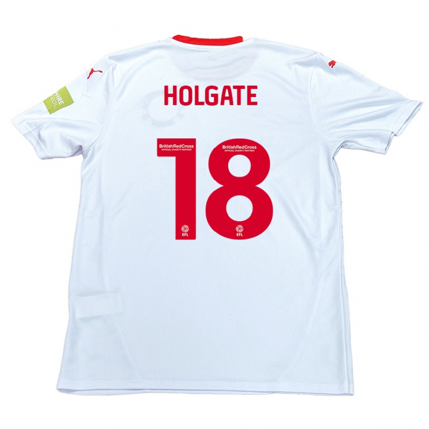 Kandiny Gyermek Harrison Holgate #18 Fehér Idegenbeli Jersey 2024/25 Mez Póló Ing